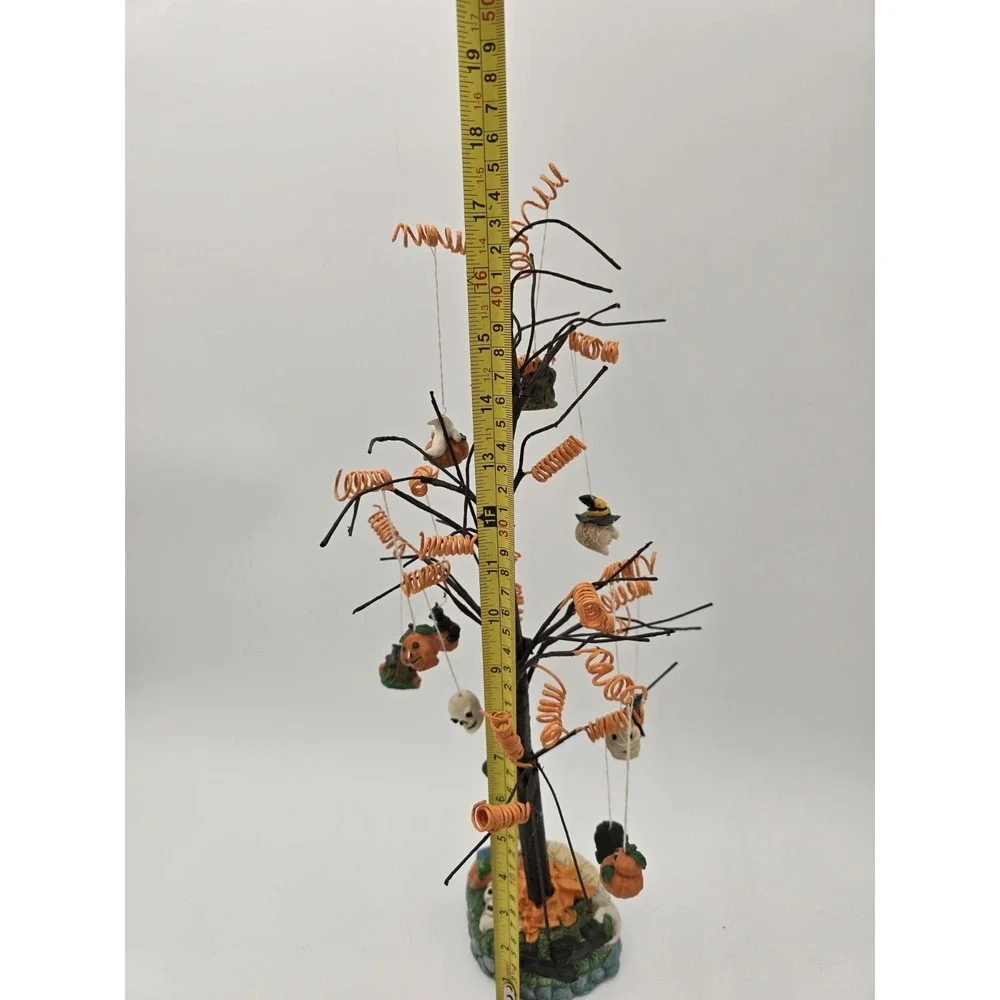 Halloween Village‎ Tree with Miniature Ornaments Tabletop Decoration